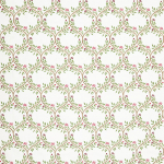 Nina Campbell ARBER NCF4464-04 Moss green and raspberry pink on cream background