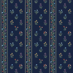 Nina Campbell PETIT DAPURI NCF4465-01 Deep navy background with sage green and coral accents
