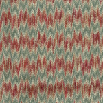 Nina Campbell DUMAS NCF4470-01 Rusty terracotta red and sage green with cream accents