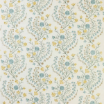 Nina Campbell MADELEINE NCF4482-01 Soft duckegg blue, buttercup yellow and cream background