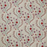 Nina Campbell MADELEINE NCF4482-03 Vibrant crimson red, lavender purple on beige background