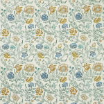 Nina Campbell CHABOT NCF4483-01 Cream background with soft blue, sage green and golden yellow accents