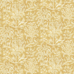 Nina Campbell FORÊT NCF4484-01 Rich golden yellow with creamy white botanical illustrations