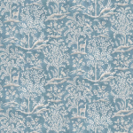 Nina Campbell FORÊT NCF4484-02 Soft dusty blue with creamy white botanical details