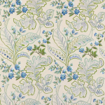 Nina Campbell SUDBURY NCF4500-03 Cream background with cornflower blue blooms and mint green accents