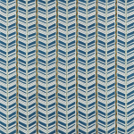 Nina Campbell WOODBRIDGE STRIPE NCF4504-06 Deep teal blue and cream with golden accent details