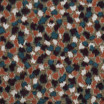 Nina Campbell ORFORD NCF4510-01 Terracotta orange, teal blue and deep brown with cream accents