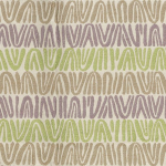 Nina Campbell APPLEDORE NCF4520-05 Taupe, lavender purple, and lime green on cream