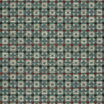 Nina Campbell CHIDDINGSTONE NCF4523-02 Dusty teal blue with cream and brick red accents