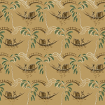 Nina Campbell PEGGY NCF4550-03 Golden tan background with forest green leaves and brown accents