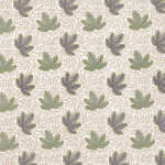 Nina Campbell CLARICE NCF4553-03 Olive green and lavender grey on beige background