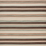 Nina Campbell FARNAZ STRIPE NCF4564-03 Natural beige with deep terracotta, forest green and charcoal stripes
