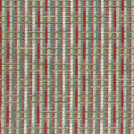 Nina Campbell ALTANA NCF4573-02 Rich terracotta red, sage green and cream textured weave