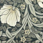  William Morris Pimpernel BH2109F_GREY_BLACK A refined palette of soft grey, black, and ivory highlights the tul...