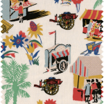Mind The Gap CARRETTO DEL CIBO Taupe Embroidered Fabric FB00149 