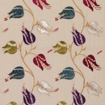 Osborne & Little Isfahan Tulip Fabric F6448-01 Multi/Beige/Purple