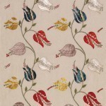 Osborne & Little Isfahan Tulip Fabric F6448-02 Multi/Beige/Red