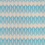Osborne & Little Leaf Fall Fabric F6562-04 Peacock/Turquoise/Gilver