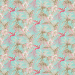 Osborne & Little Bird of Paradise Fabric F6631-03 Fuchsia on Turquoise 