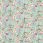 Matthew Williamson Bird of Paradise Fabric F6631-03 Fuchsia on Turquoise 