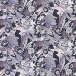 Osborne & Little Fantasque Fabric F6860-03 Dove/Mink