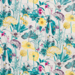 Osborne & Little Meadow Fabric F7010-04 White/Violet/Teal