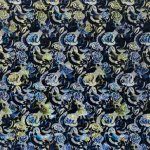 Osborne & Little Cosimo fabric F7182-02 Ink/Royal Blue/Chartreuse