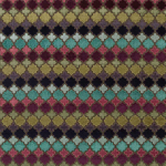 Osborne & Little Tegola Fabric F7186-01 Plum/Turquoise/Chartreuse