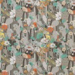 Matthew Williamson Cactus Garden Fabrics F7247-02 Dark Pebble/Mint/Coral