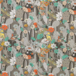 Osborne & Little Cactus Garden Fabrics F7247-02 Dark Pebble/Mint/Coral
