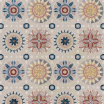 Osborne & Little Temara Fabric F7270-02 Linen/Copper/Denim