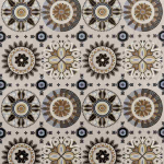 Osborne & Little Temara Fabric F7270-03  Ginger/Charcoal