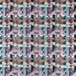 Osborne & Little Motown Fabric F7325-01 Aubergine/Teal/Rose