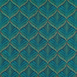 Osborne & Little Sotherton Fabric F7402-01 Navy/Turquoise