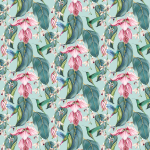 Osborne & Little Trailing Orchid Outdoor Fabric F7443-02 Pink, Turquoise