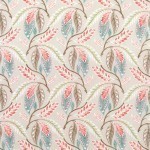 Nina Campbell Fontibre Fabric NCF4195-02 Aqua/Coral Red