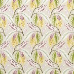 Nina Campbell Fontibre Fabric NCF4195-05 Amethyst/Green/Yellow
