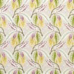 Nina Campbell Fontibre Fabric NCF4195-05 Amethyst/Green/Yellow