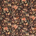 Nina Campbell Perdana Fabric NCF4245-05 Chocolate/Red