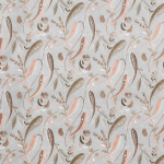 Nina Campbell Colbert Fabric  NCF4334-02 pink and white on a French grey background