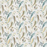 Nina Campbell Colbert Fabric  NCF4334-03  aqua and ochre on a white background