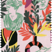 Mind The Gap  STATUARIO Pink Embroidered Fabric